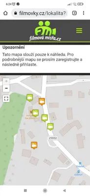 a screenshot of a cell phone screen with a map at Apartmán Roubenka na Dobřeni in Mělník