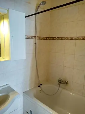 a shower in a bathroom with a tub and a sink at Best Location in Prague - Old Town in Prague