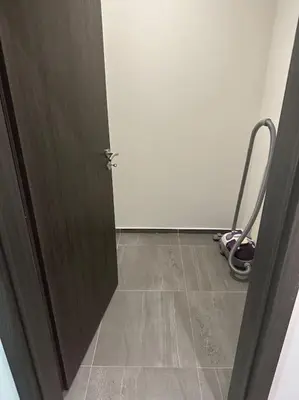 an open door to a room with a tile floor at Byt 71m2 klid pohoda a příroda in Prague