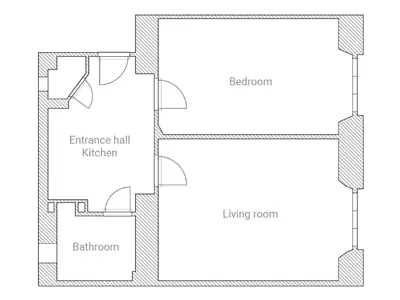 a floor plan of a house at New apartment in a historical building in Prague