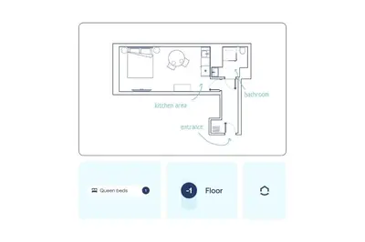 a floor plan of a bathroom with a toilet at TurnKey I Elegant Studio by National Museum in Prague
