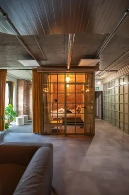 a bedroom with a bed in a room at Cool place in Prague