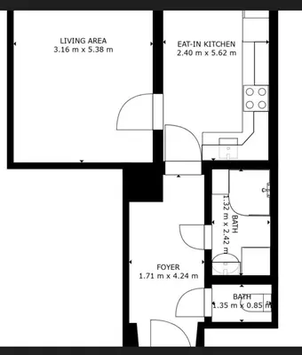 a floor plan of a house at Viaducto de Karlín - Aparment in Prague