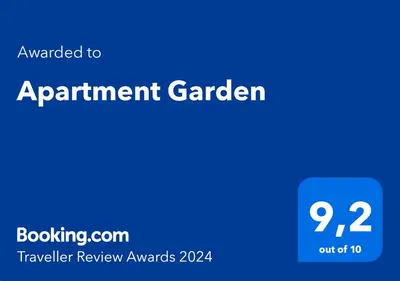 a blue sign with the text augmented recruitment garden at Apartment Garden in Prague