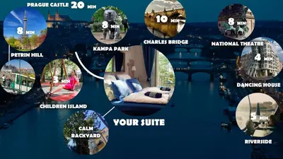 a collage of photos of different types of homes at Triple King Size Balcony Suite in Prague