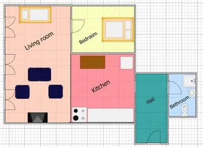 a drawing of a floor plan of a building at Historic Centre Apartments II in Prague