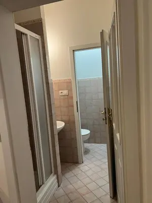 a bathroom with a toilet and a sink at Residence Ai Due Mondi in Prague