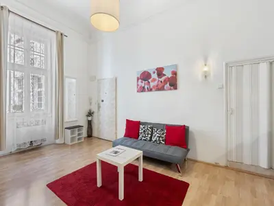 a living room with a couch and a table at Apartment Old Town home-4 by Interhome in Prague