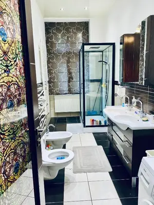 a bathroom with a toilet and a sink at aparthotel in Prague Centre in Prague
