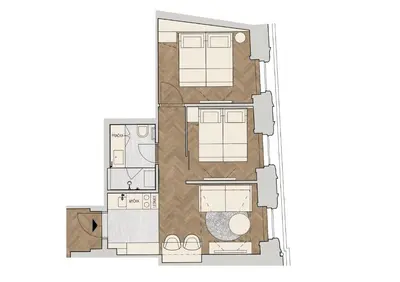 a drawing of a floor plan of a house at R16 Residences Prague in Prague