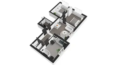 a rendering of a floor plan at Apartmán Praha in Prague
