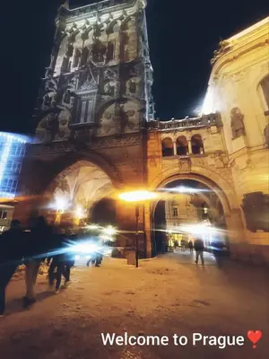 a night view of a large building with a street at Apartment Prague city center - next to Florenc in Prague