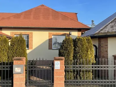 a house with a black wrought iron fence at Holiday Home Vrbová Lhota U Aničky by Interhome in Vrbová Lhota