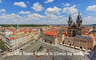 an old town square is minury by walk at Central Haven Apartments in Prague