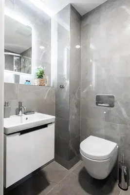 a bathroom with a white toilet and a sink at Little Chateau in Prague