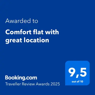 a screenshot of a phone with a content flat with great location at Comfort flat with great location in Prague