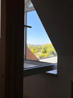 a window in a room with a view at Studio Prosecká vyhlídka in Prague