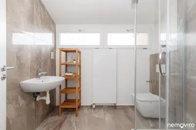 a bathroom with a sink and a toilet at Family Friendly Spacious Two Floor B&B Prague in Prague