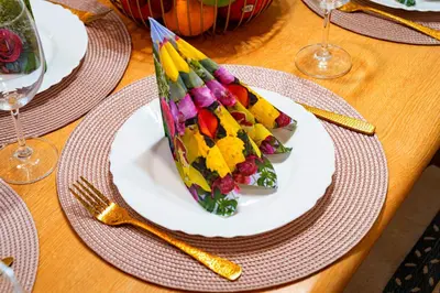 a table with a plate of food on a table at Kingdom of Skylight in Prague