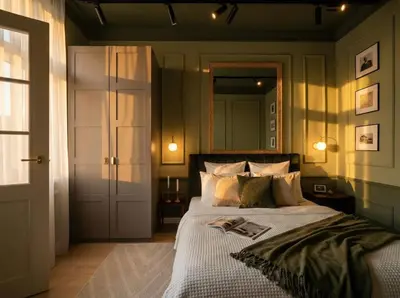 a bedroom with a bed and a couch at TurnKey I Antonin Dvorak Apartments in Prague