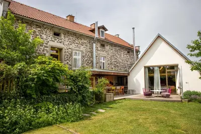 an external view of a house with a yard at Chaloupka Křivoklát in Křivoklát