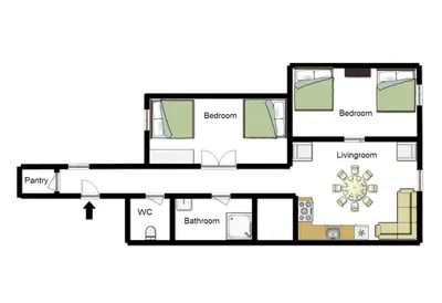a picture of a floor plan of a house at Modern Apartment Ve Smečkách 28 in Prague