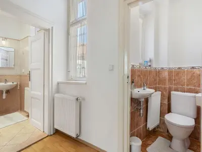 a bathroom with a toilet and a sink at Apartment Old Town home-2 by Interhome in Prague
