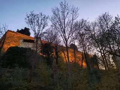 a house sitting on top of a hill with trees at AUTHENTIC Vyšehrad-2BR-Near CONGRES center-Riverside to the center in Prague