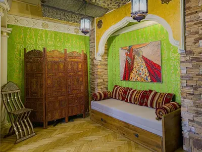 a bedroom with a bed and a painting on the wall at 1000 and 1 night in Prague city center in Prague