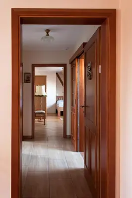 an open door to a hallway with a bedroom at U Prejzků in Lhotka