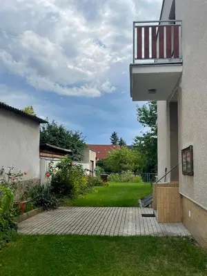 a balcony on the side of a house at Apartment s terasou Lysá in Lysá nad Labem