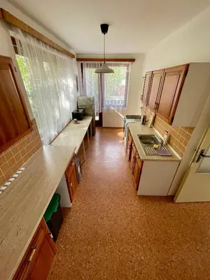 a kitchen with a sink and a counter top at Apartment s terasou Lysá in Lysá nad Labem