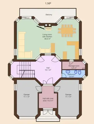 a floor plan of a house at DiamondVilla, 4 bedroom Apartment, garden & spa in Prague