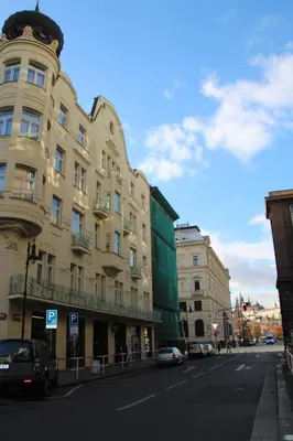 a building on the side of a city street at Best Place in Prague in Prague