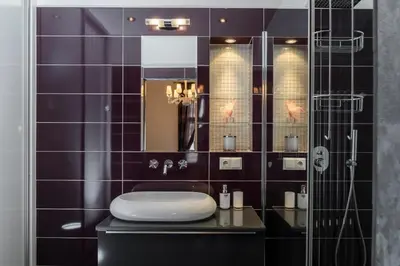 a bathroom with a sink and a mirror at Royal Residence Vysehrad Prague in Prague
