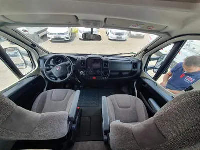 a view of the inside of a car with the back seats at Hotel na kolech in Kladno