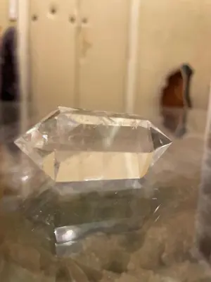 a diamond is wrapped in plastic on a table at Amethyst apartment in Prague