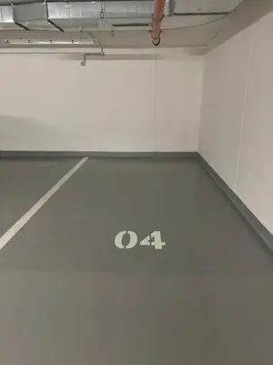 an empty room with the number on the floor at Radlické výhledy in Prague