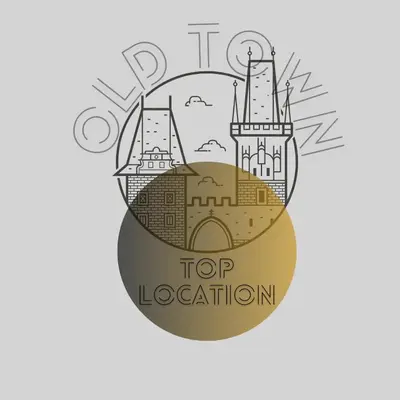 an illustration of a tower with the words top location at 3 Bedroom - Central Superior-Flat 115m2 in Prague