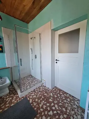 a white table and chairs in a room with a window at Guest Rooms in Private Home by Airport, Shared Bath, Non-Smoking, Contactless Check-in, No Staff, Quiet Stay, Short Stay in Kněžívka