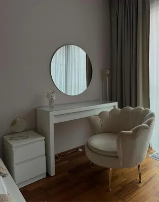 a white room with a mirror and a chair at Apartmán Palma - 15 min od centra Prahy in Prague