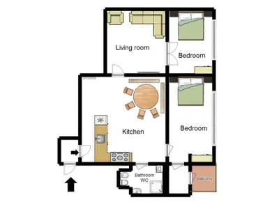 a drawing of a floor plan of a house at Affordable Stay Navratilova in Prague