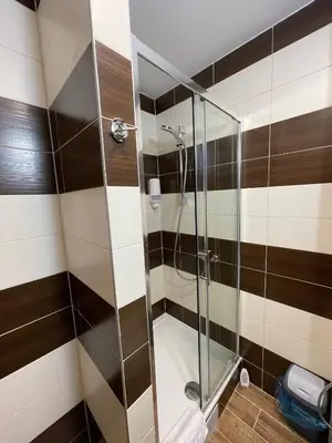 a bathroom with a toilet and a sink at Hotel Jahodnice in Prague