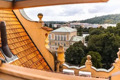 a view from the roof of a building at Central Riverside Duplex loft in Prague