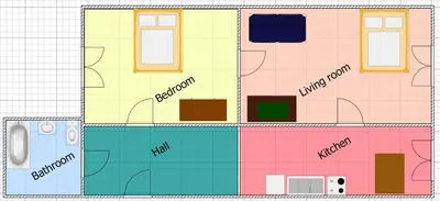 a floor plan of a building with different rooms at Historic Centre Apartments V in Prague