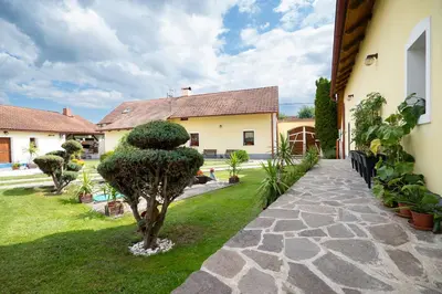 a house with a small bush in the yard at Statek u Berků in Svatý Jan