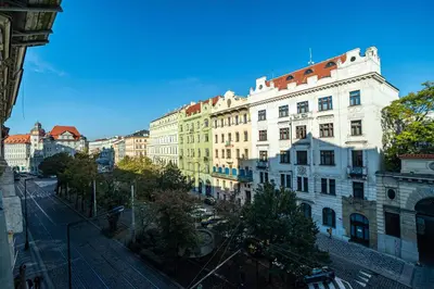 a view of a city street with buildings at Sights at Your Doorstep in Prague