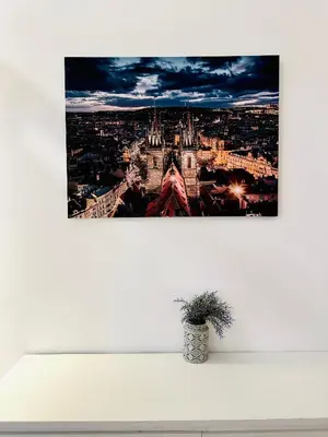 a picture of the london skyline with a plant at Elly Modern Oldtown Apartments in Prague