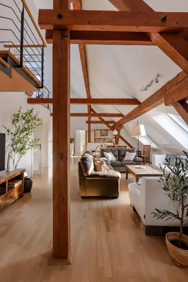 a living room filled with furniture and a loft at TurnKey I Old Town 5BR Loft Apartment in Prague