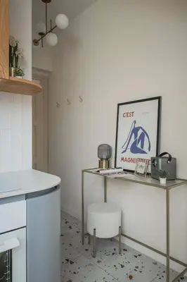 a kitchen with a table and a chair at NEW! Mini-designer rooftop AC & Garden, Castle! in Prague